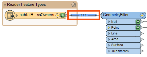 Selected feature connection line